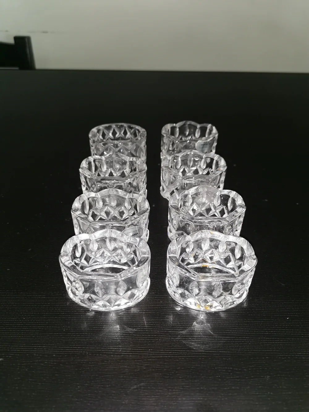 Vintage Gorham Full-Lead Crystal Napkin Rings West Germany Set of 8